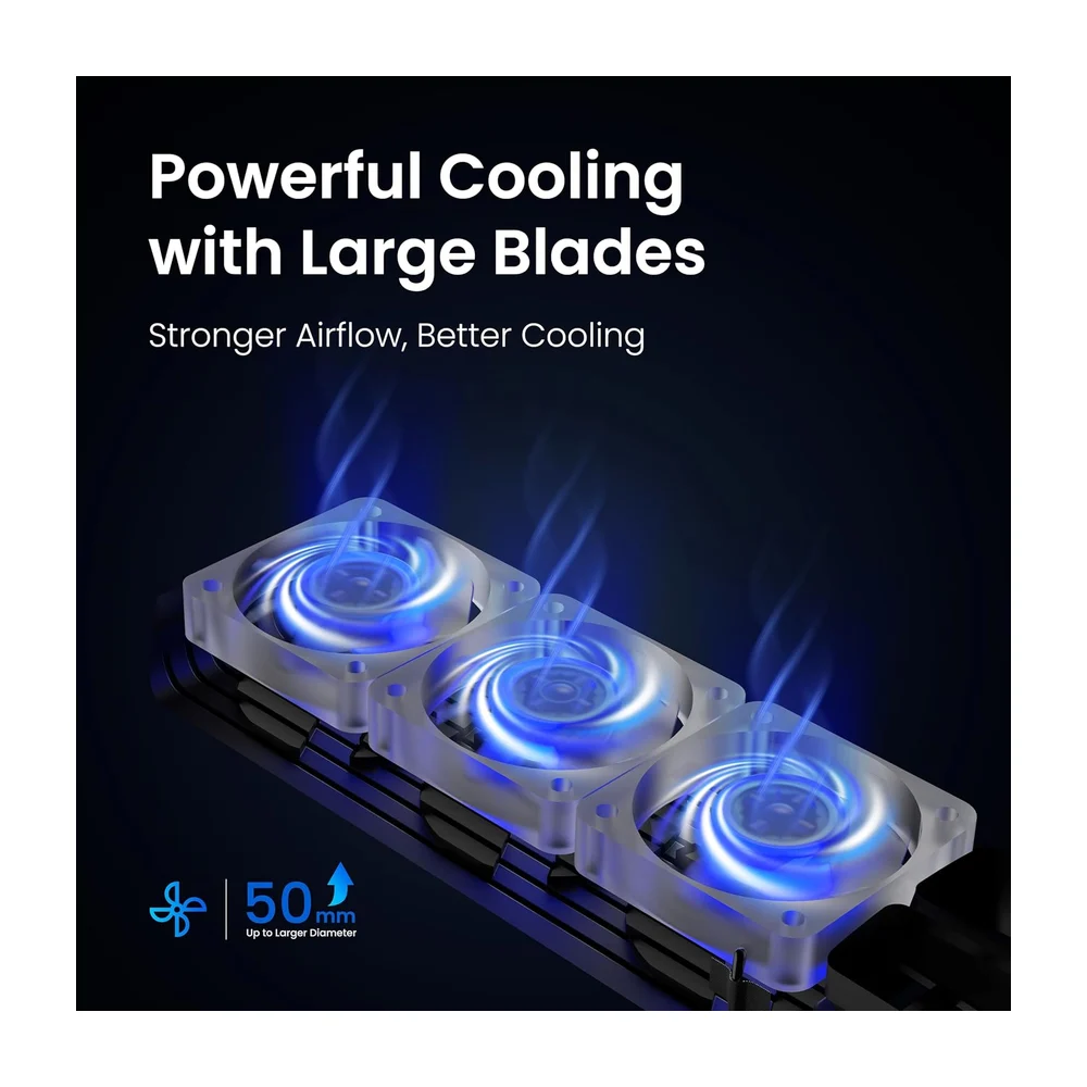 Efficient Cooling Accessories with 3 Fans, Quiet Cooler fan with Adjustable Speed, Smart Power On/Off, LED Light and USB3.0 Port for PS5 Pro Digital/Discs Edition